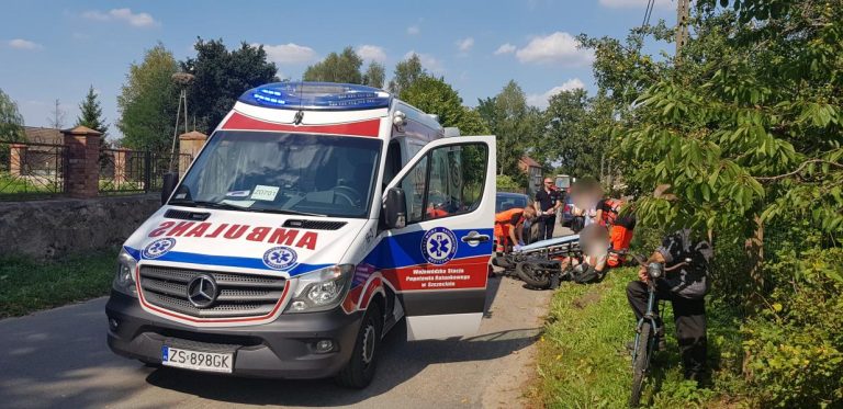 Wypadek pod Białogardem  – kierowca jednośladu stracił panowanie nad pojazdem.