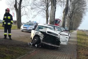 Wypadek drogowy w Tychowie