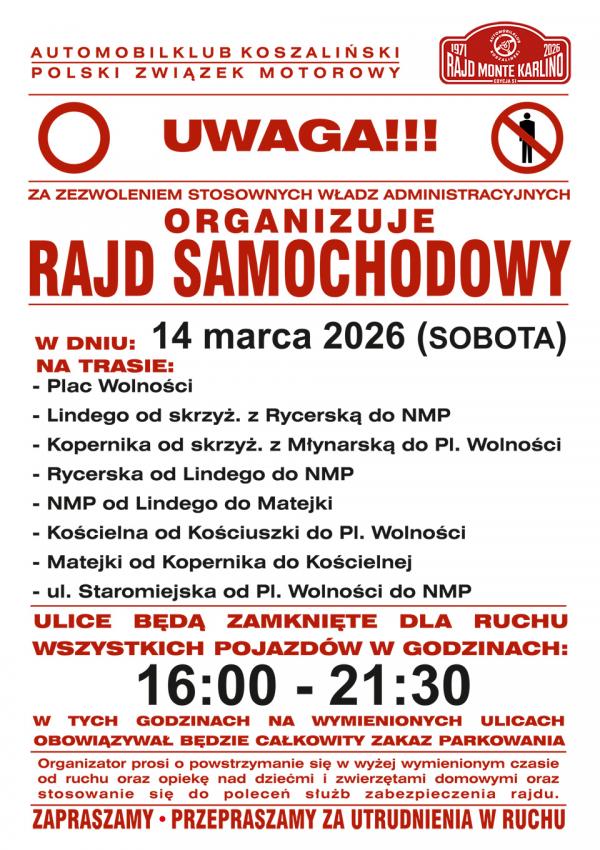 Rajdowe emocje wracają do Białogardu. 51. Rajd Monte Karlino już w sobotę