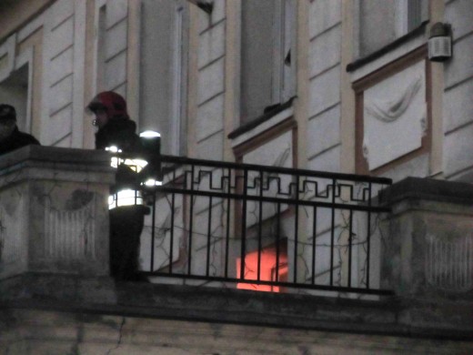 Pożar w Urzedzie Miasta w Białogardzie