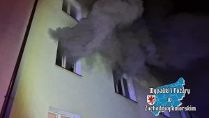 Pożar w Białogardzie na ul. Pomorskiej