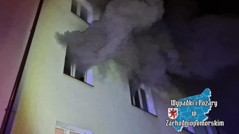 Pożar w Białogardzie na ul. Pomorskiej